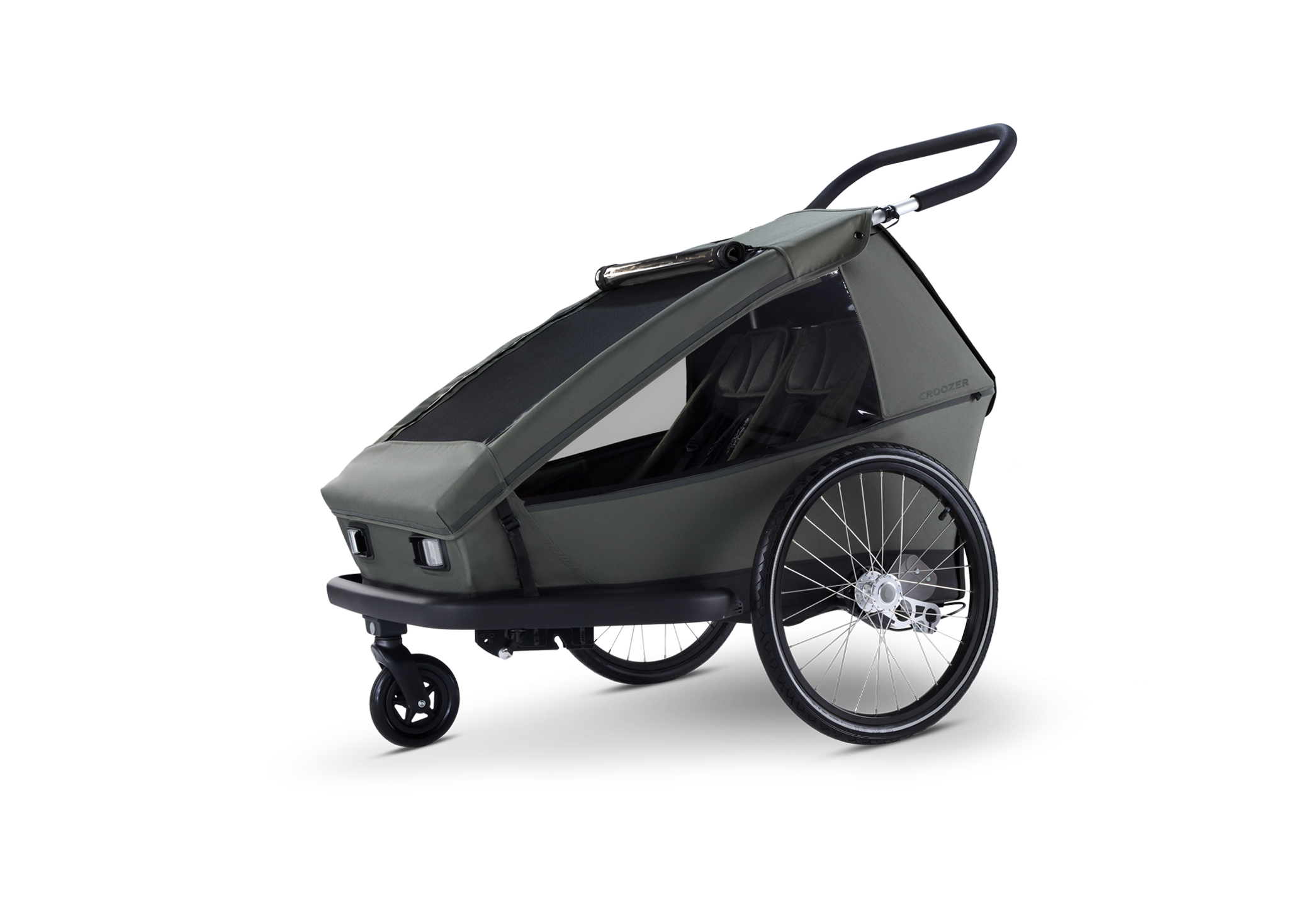 Croozer Ellma – Zweisitzer Fahrradanhänger & Kinderwagen, Moss Green Croozer Ellma – Zweisitzer Fahrradanhänger & Kinderwagen, Moss Green – Ansicht 2