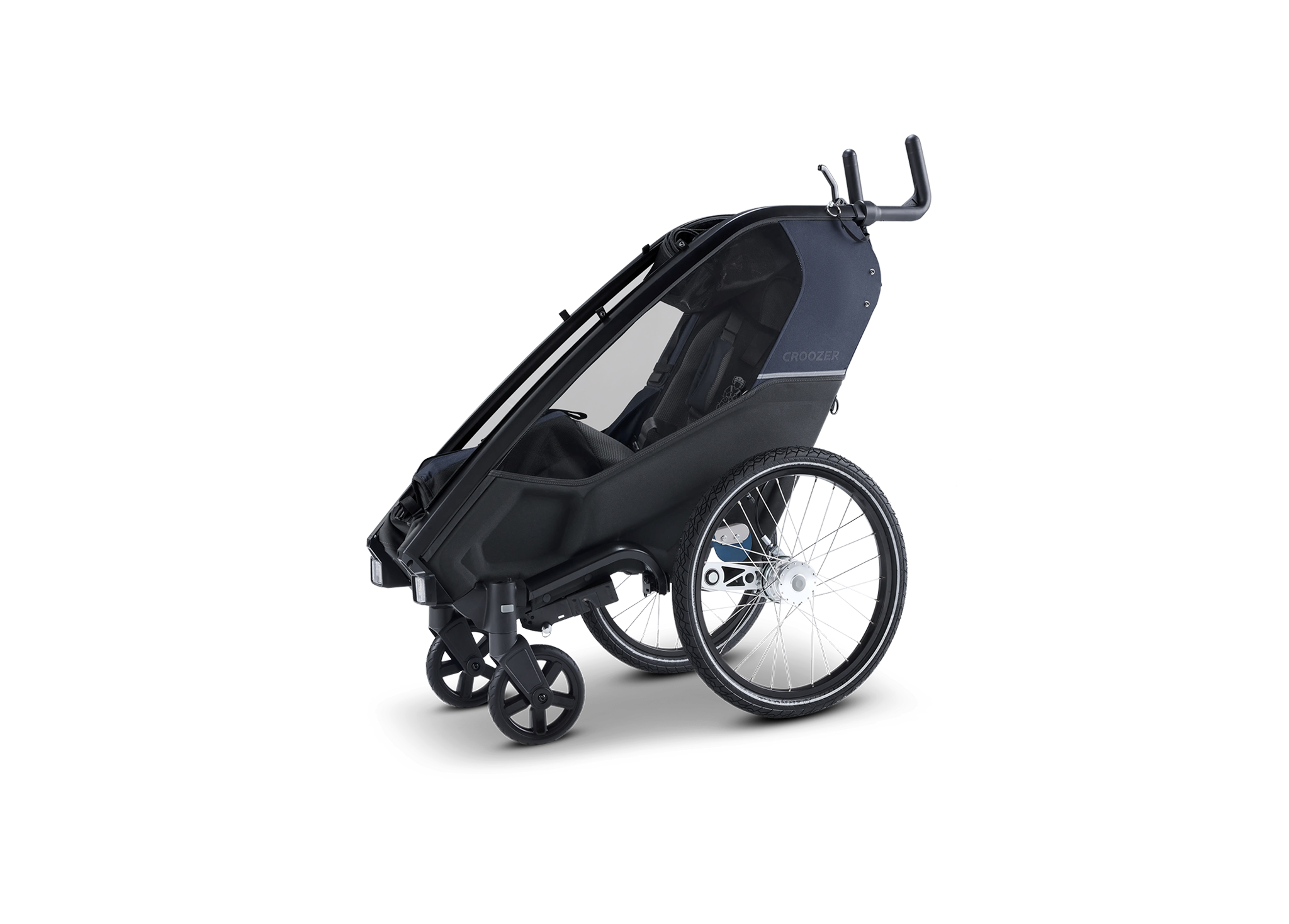 Croozer Lykke – Faltbarer Zweisitzer (Fahrradanhänger & Kinderwagen), Blueberry Blue Croozer Lykke – Faltbarer Zweisitzer (Fahrradanhänger & Kinderwagen), Blueberry Blue – Ansicht 3